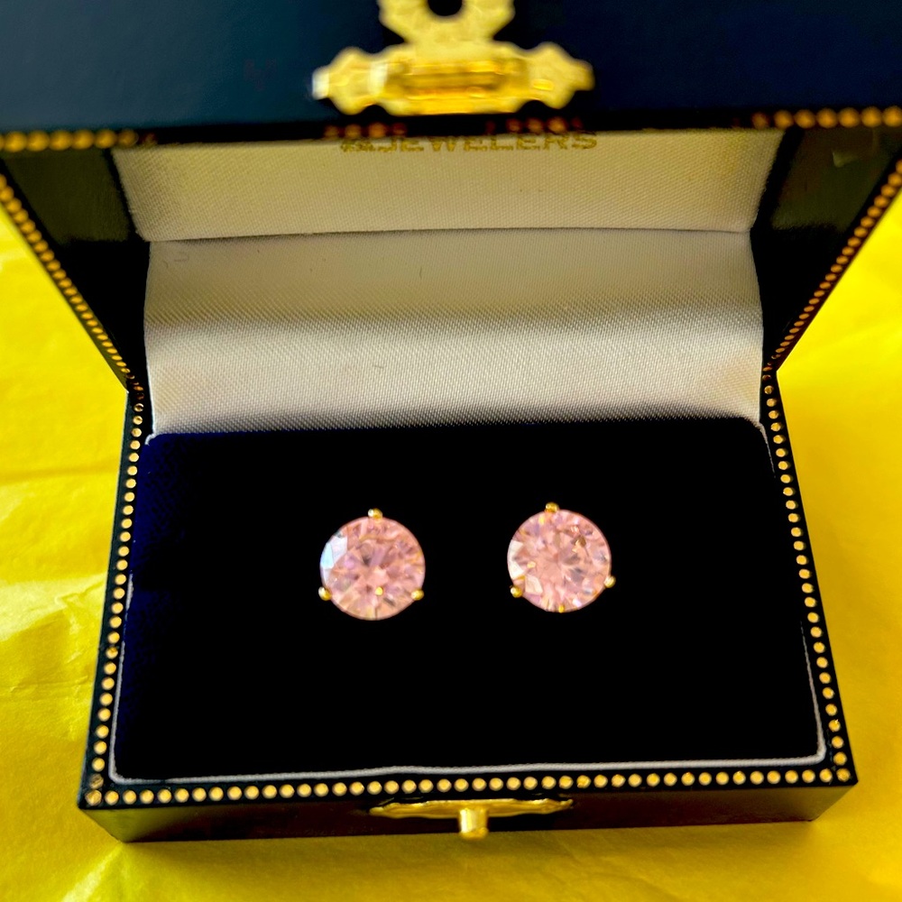 BIG SALE!!Grab&Go!!🩷Round Martini 6 Carat Stud Earrings🩷🌟14K Yellow Gold!